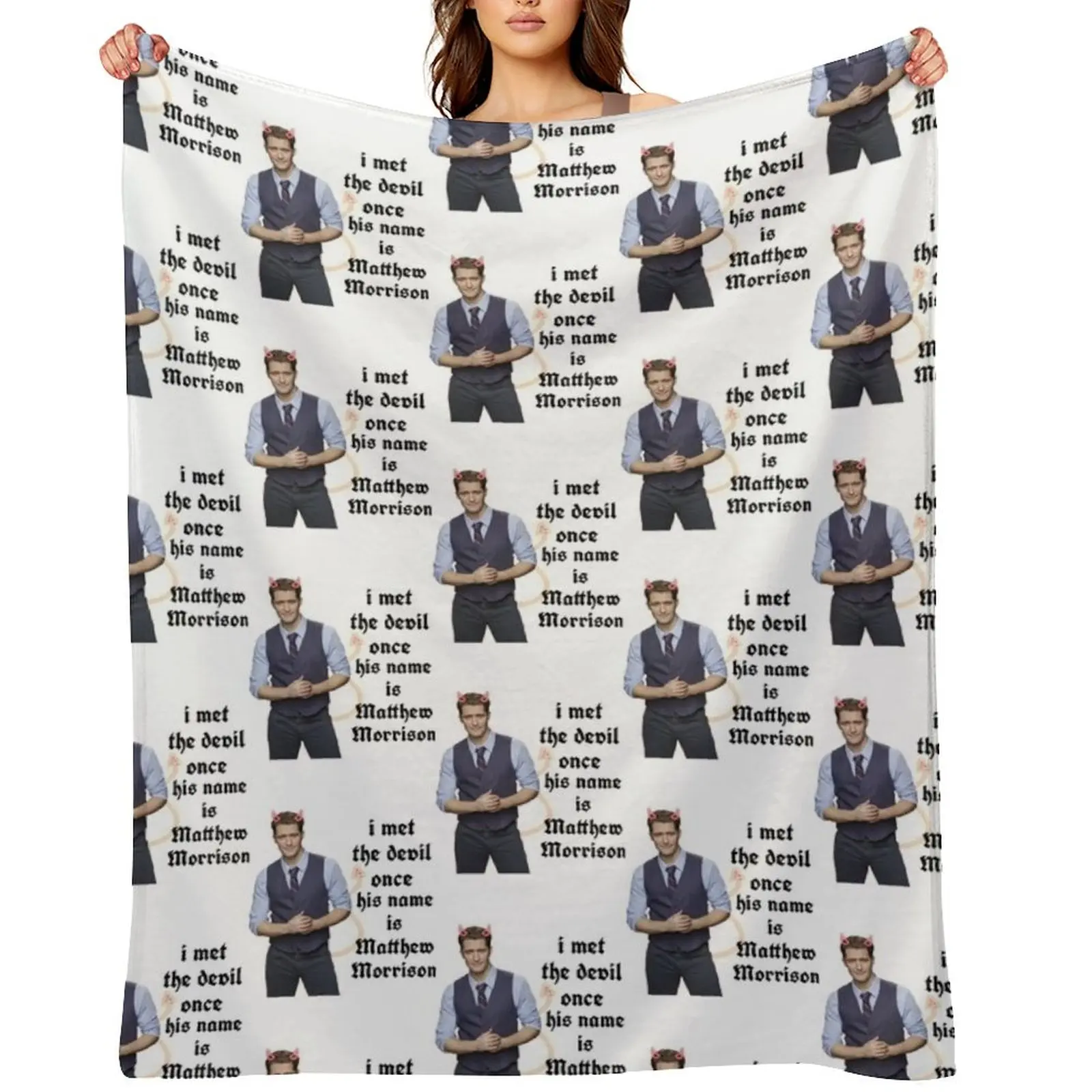 I met the devil once his name is matthew morrison Throw Blanket Soft Bed linens Retros Tourist Blankets
