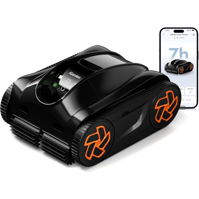 iGarden Robotic Pool Cleaner K Series, 7H Battery Life Cordless Robotic Pool Vacuum, Turbo 200% Suction, Smart 3D Navigation