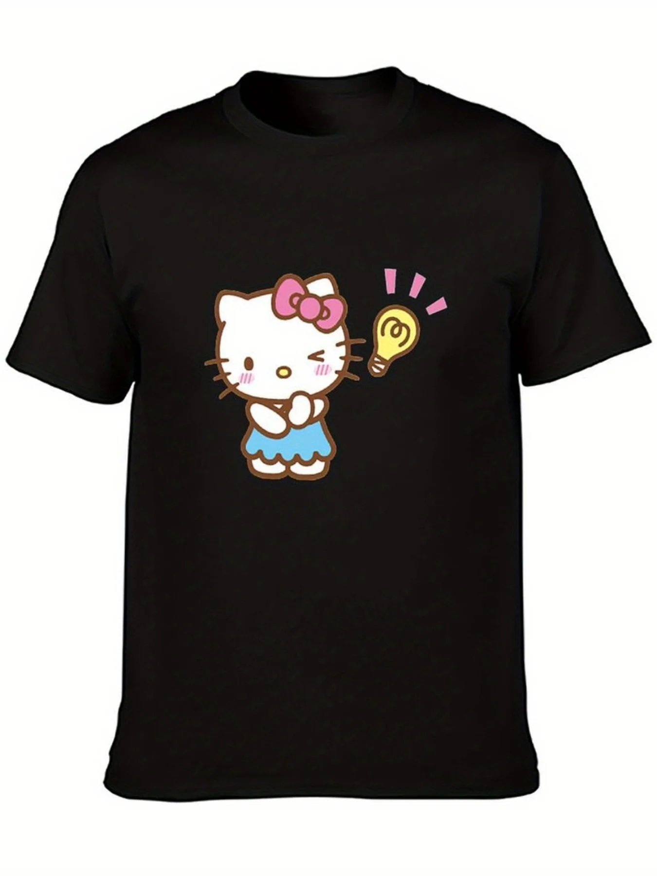 

Hello Kitty Graphic Printing Summer Autumn Winter Cotton Men's and Women's T-Shirts Short Sleeves Luxury Outdoor Sports Brand