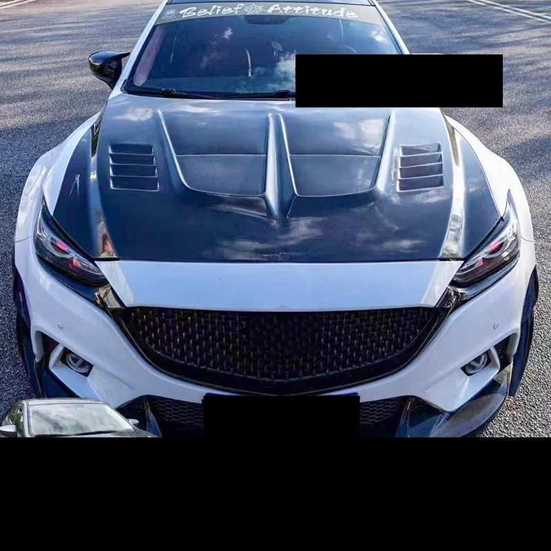 Real Carbon fiber Engine Cover Hood for Mazda 6 modified Light Weight Bonnet Body kit Car accessories