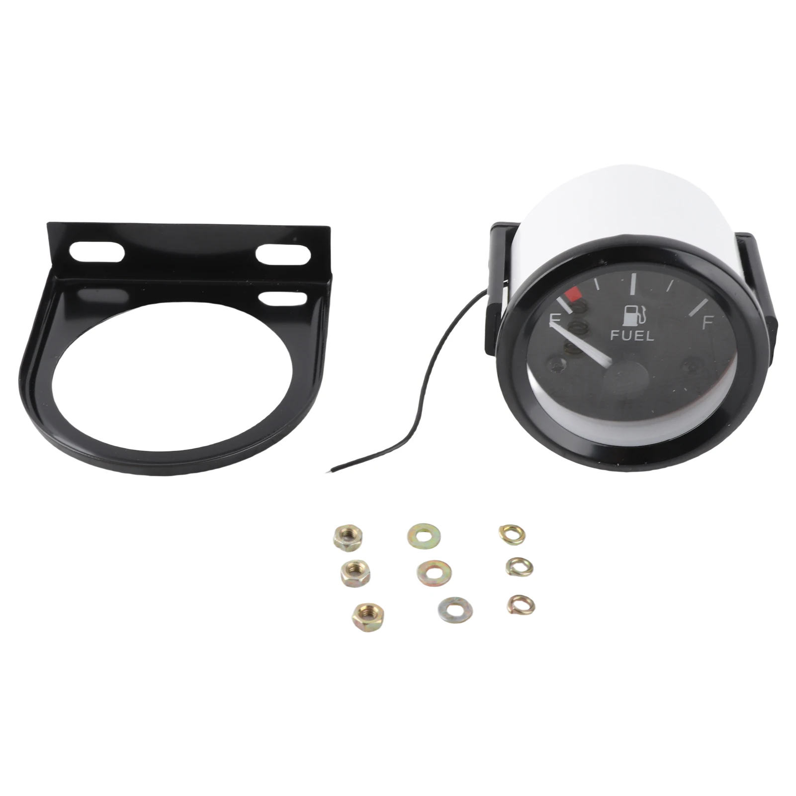 2'' 52mm Fuel Level Gauge, Pointer 12V Car Fuel Tank Meter with LED Backlight Rim Automotive Gauges with Fittings