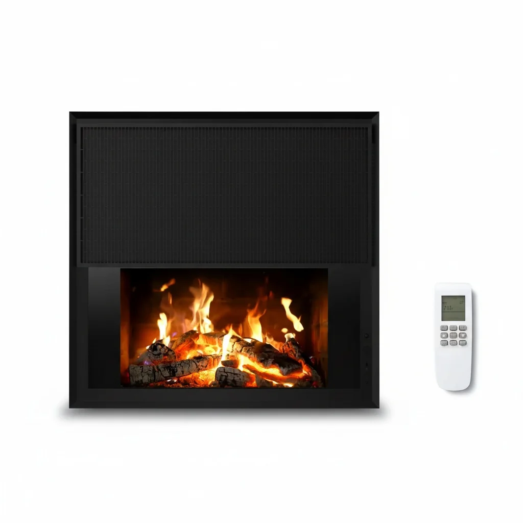 Electric Fireplace, Graphene Carbon Infrared Wall Heater with WIFI and Remote Control, Aluminum Frame Carbon Crystal Heater