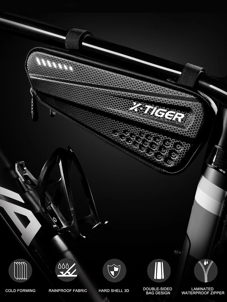 AliExpress X-TIGER Waterproof Bicycle Bag Reflective Mountain Bike Top Tube Bag 1.2L Large Capacity Shockproof MTB Bicycle Bag Accessories