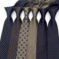 Luxury 8CM Mens Necktie Polka Dot Plaid Ties For Man Groom Groomsman Jacquard Woven Neck Tie Formal Business Party Accessories