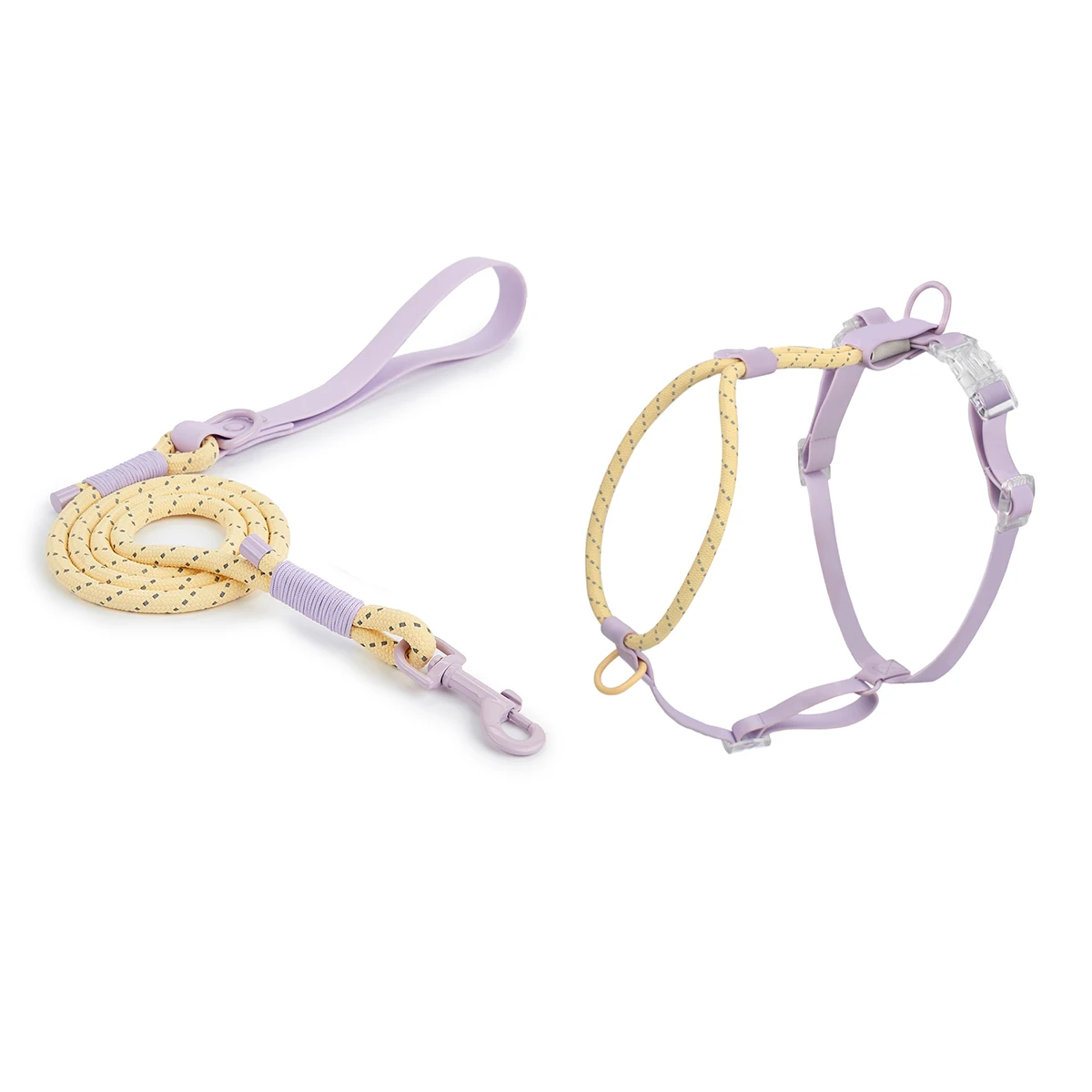 Geschirr für kleine und mittelgroße Hunde für den Sommer, zum Gassi gehen, Laufen, Outdoor, modisches Geschirr, kein Ziehen, reflektierende Sicherheitsleine aus Nylon – Detail 2