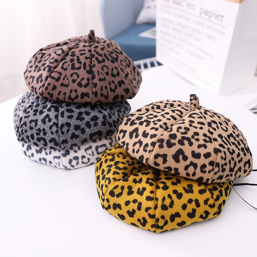

Leopard Print Beret Cap Warm Hat Bonnet Everyday Vacation Outdoor