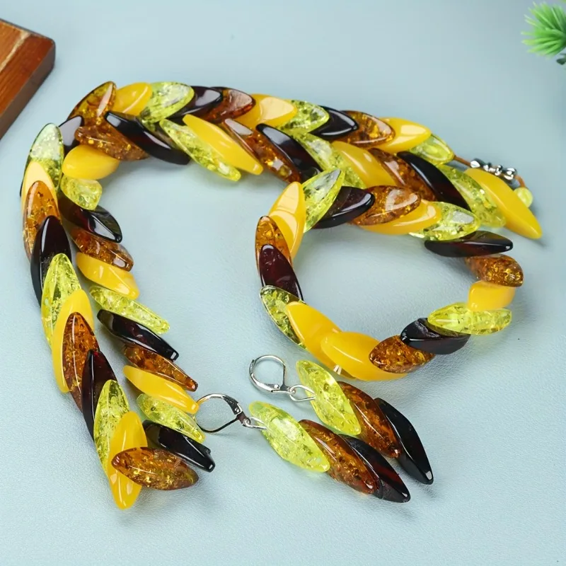 

Модный изысканный комплект ожерелья, мужской и женский одинаковый браслет, ожерелье, крючок для ушей, комплект из трех предметов