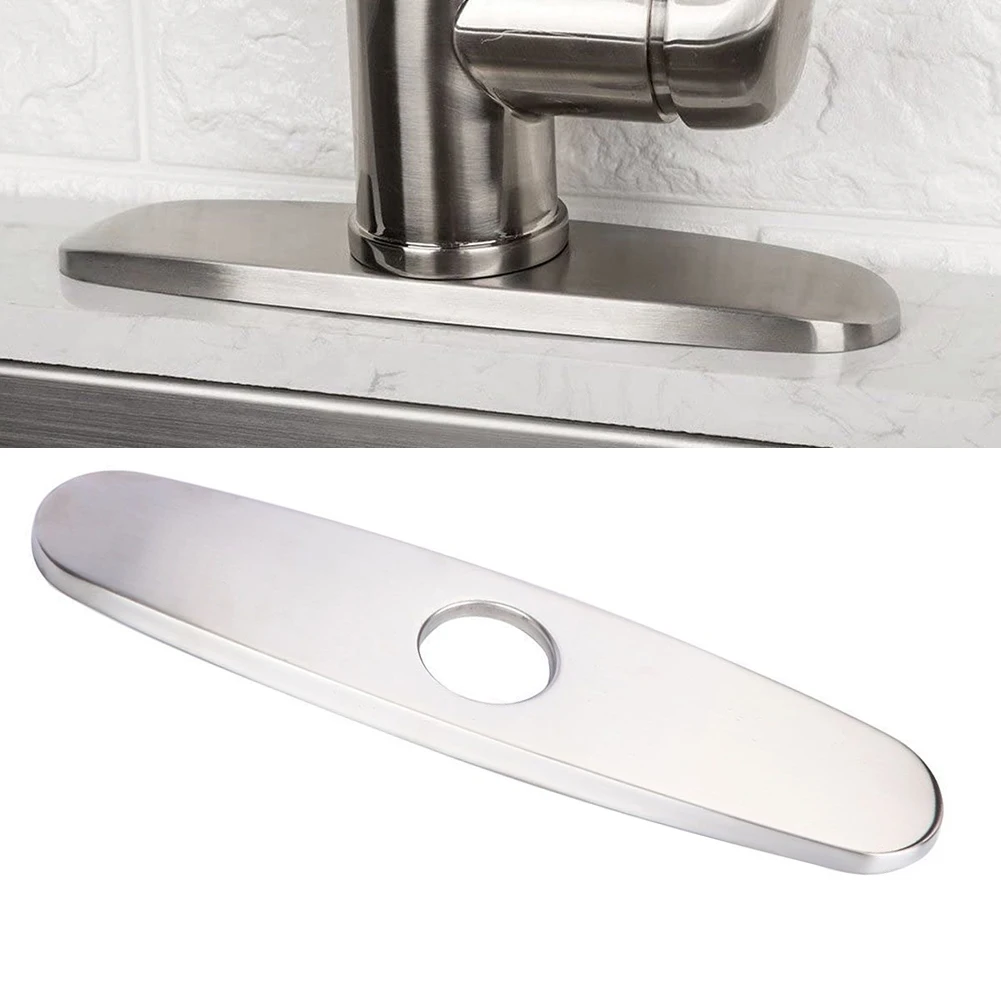 Practical Faucet Cover Plate Faucet Plate Sink Hole Cover Stainless Steel Easy Installation Faucet Plate Kitchen