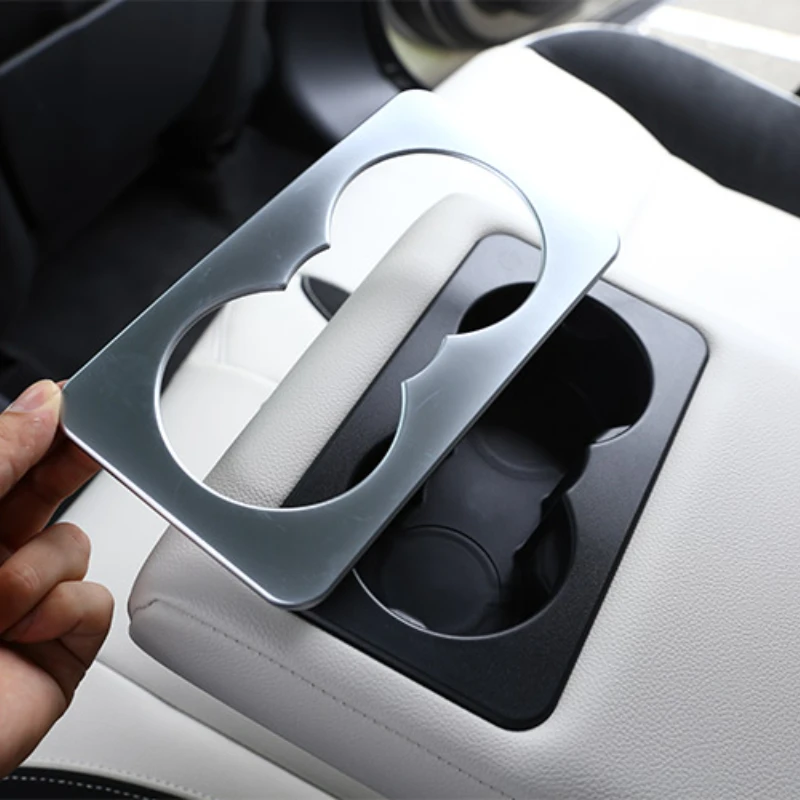 

For Land Rover Range Rover VELAR 2017-2023 Evoque 2019-23 ABS Silver Car Rear Row Cup Holder Cover Trim Sticker Car Accessories