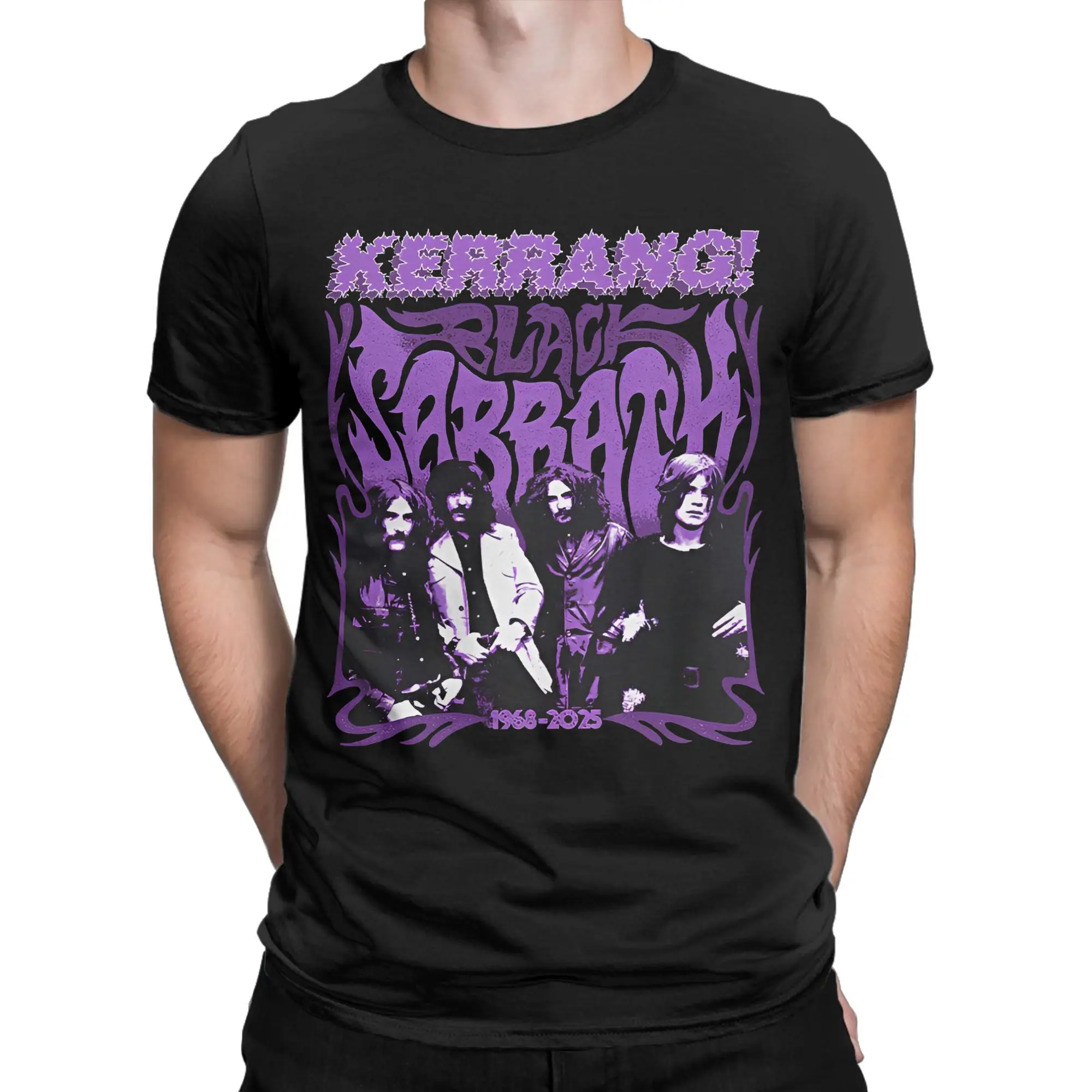 أسود السبت X Kerrang قصة غطاء 2025 الحصري تي شيرت الرجال تي شيرتات رائع س الرقبة تي شيرت ملابس قصيرة الأكمام الكلاسيكية