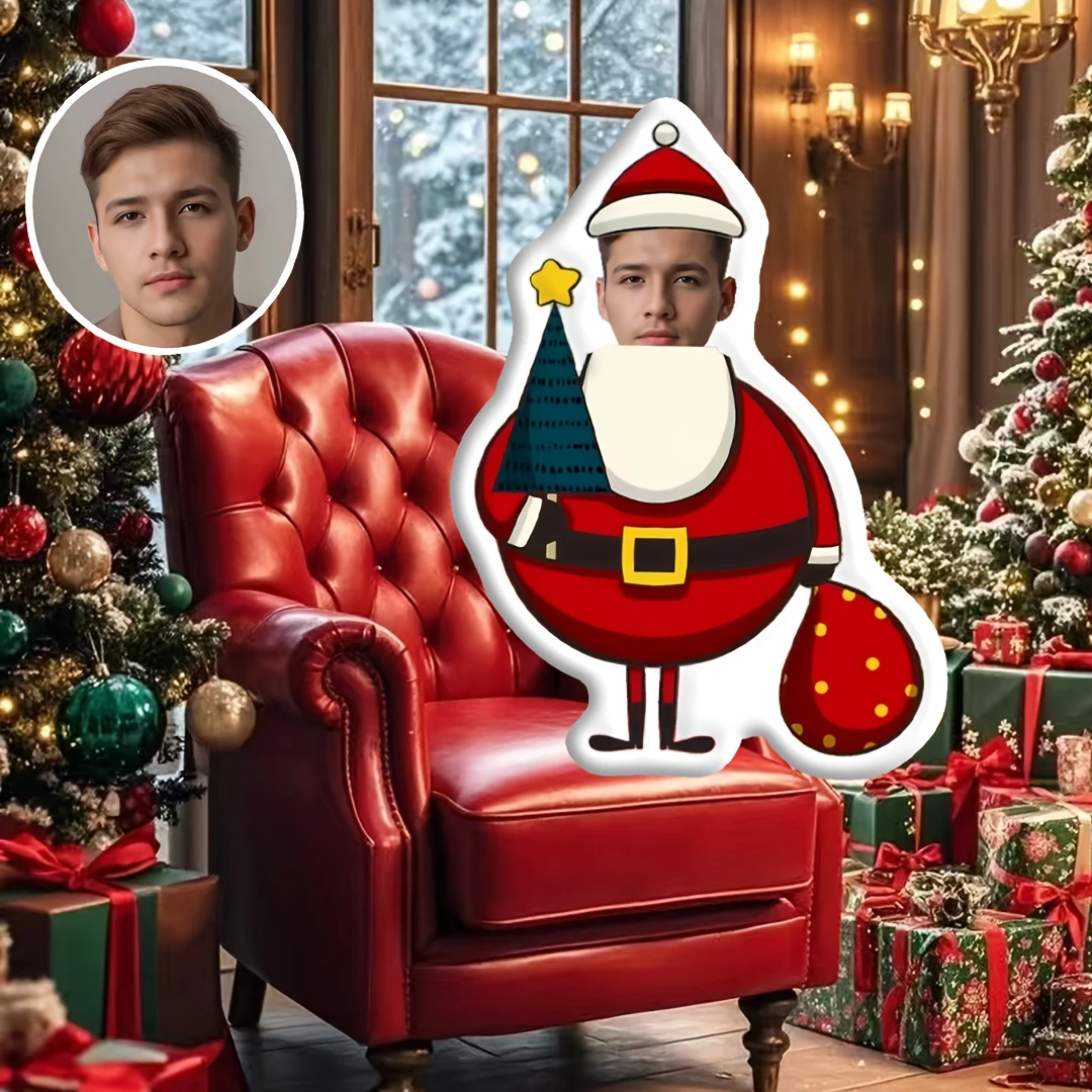 A Personalized Christmas Custom Photo Pillow Gift Featuring People and Objects, a Cute Mini Gift with High-definition Printing,