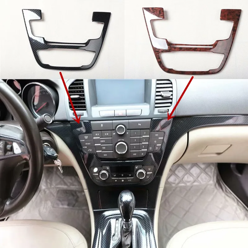 Car Sticker ABS Carbon Fiber Grain or Wooden Central Control Decoration Cover for 2009-2013 OPEL INSIGNIA G09 Car Accessories
