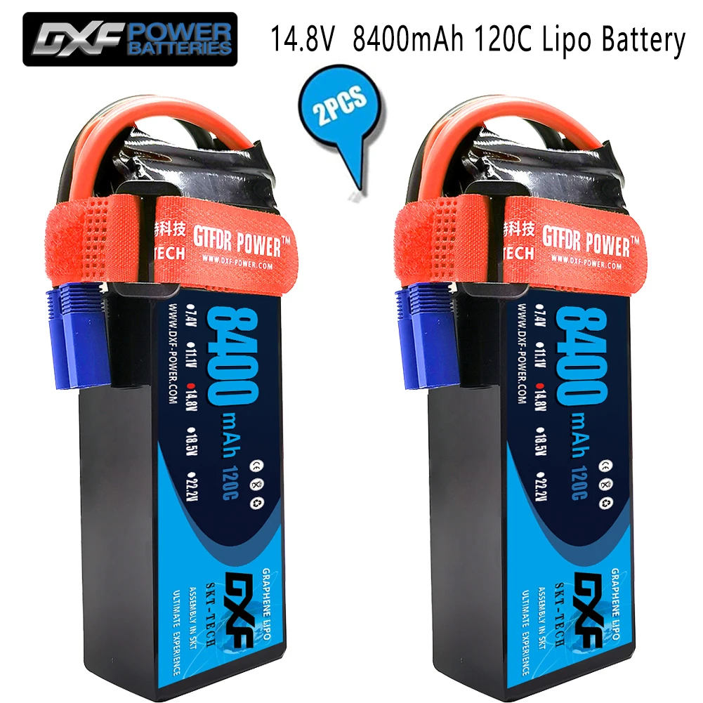 2PCS DXF 7.4V 7.6V 11.4V 22.8V 11.1V 15.2V 14.8V 22.2V 2S 3S 4S 6S 5200Mah 6300Mah 6500mAh 6200mAh 6750mAh 8000mAh 7000mAh Lipo