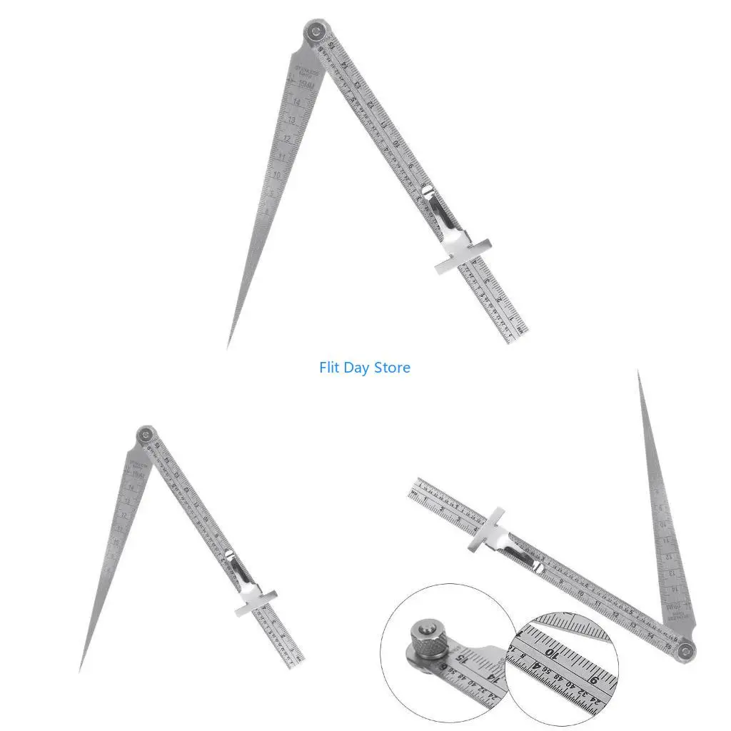 F92C Stainless Steel Welding Taper Gage Feeler Gauge Hole Inspection Test Ruler