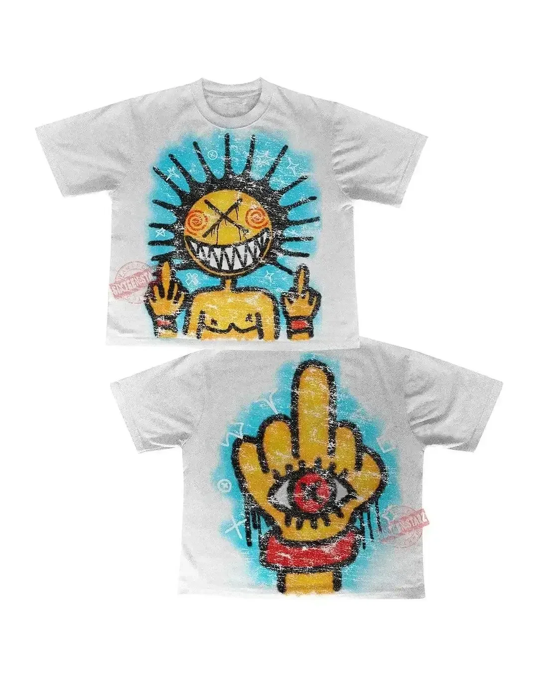 Harajuku American High Streetwear Oversized Graphic T Shirt Couple Y2k Top Hiphop Goth All Cotton Material Shirts Unisex Tops