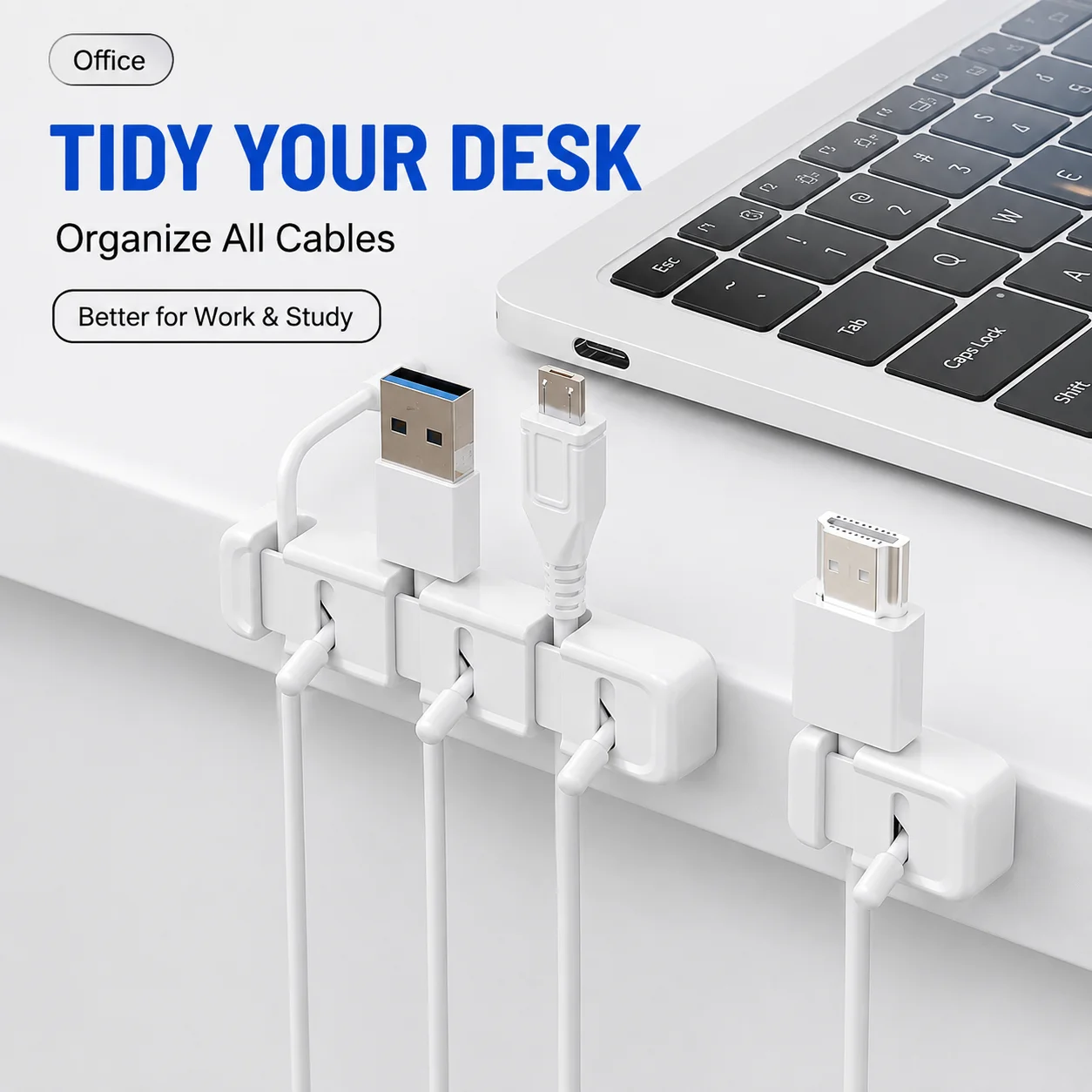 Organizer Kabel 3-Slot untuk M - Desk Cable Clip ulasan dan harga
