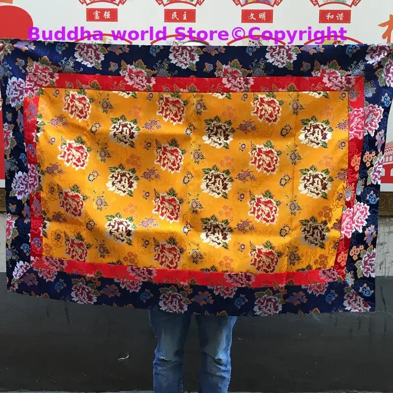 

Wholesale Buddhist supply Tibet family Buddhism Temple Auspicious Buddha statue Altar cover Ethnic Table cloth curtain 150cm L7