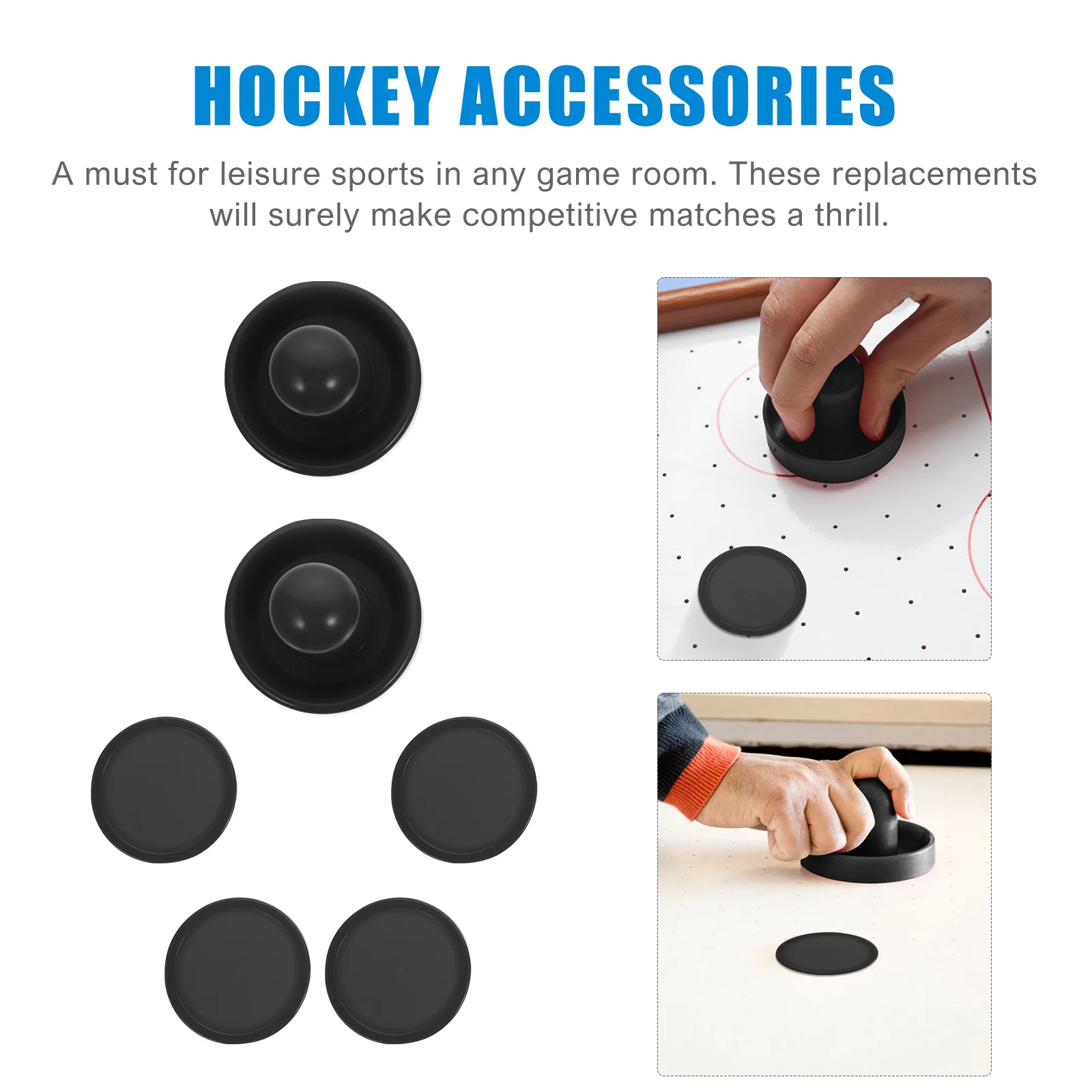 

Professional Eco Plastic Air Hockey Pucks Sliders Set For Game Tables Replacement 8Pcs Hockey Accessories