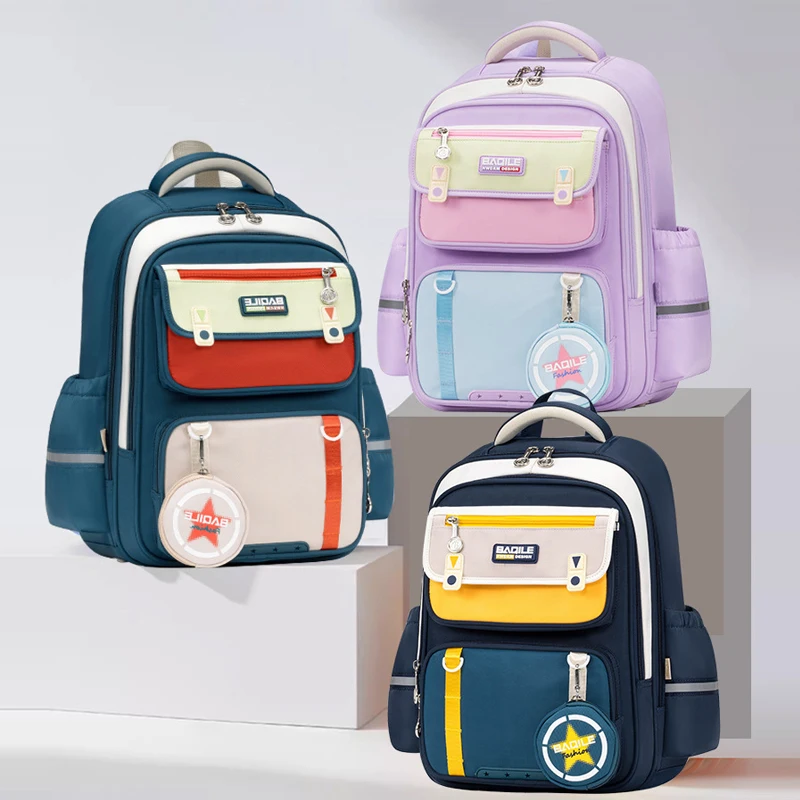 school bag Kids backpack water proof Preschool Ages 6-18 Spine protection Reduce the burden Large capacity