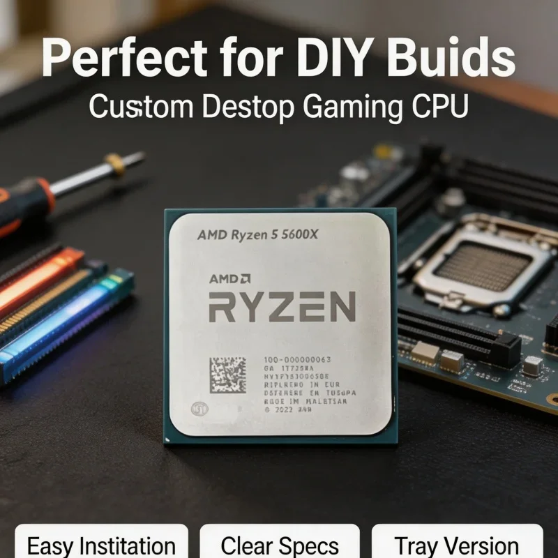 AMD Ryzen 5 5600X Desktop CPU 6‑Core 12‑Thread 32MB L3 Cache Socket AM4 Tray CPU No Cooler