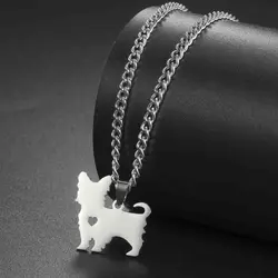 My Shape Cute Puppy Dogs Pendant Necklace for Women Girl Stainless Steel Animal Samoye Dachshund Dog Jewelry Dogs Lovers Gifts