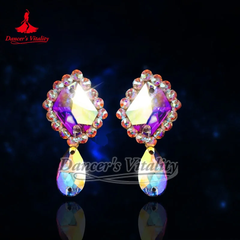 Adult Latin Competition Clothing Matching Earrings Ballroom Belly Dance Photography Studio Luxurious AB Stones Fashion Accessory