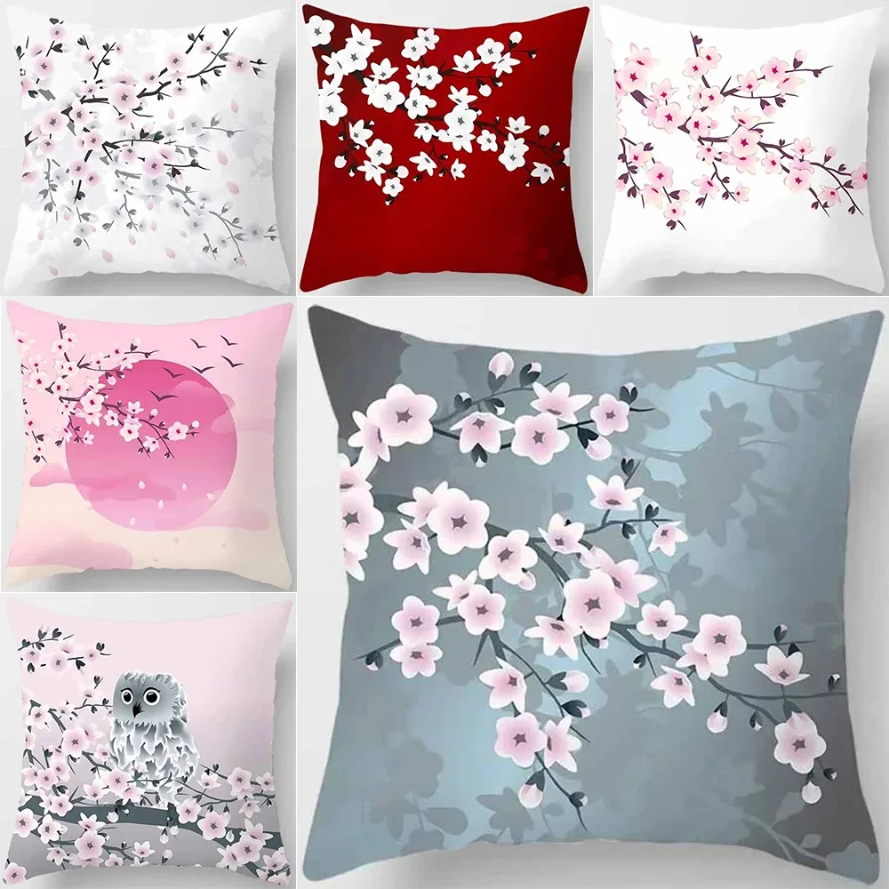 

Sakura pillowcase sofa living room bedroom home decoration car cushion cover decorative pillowcase