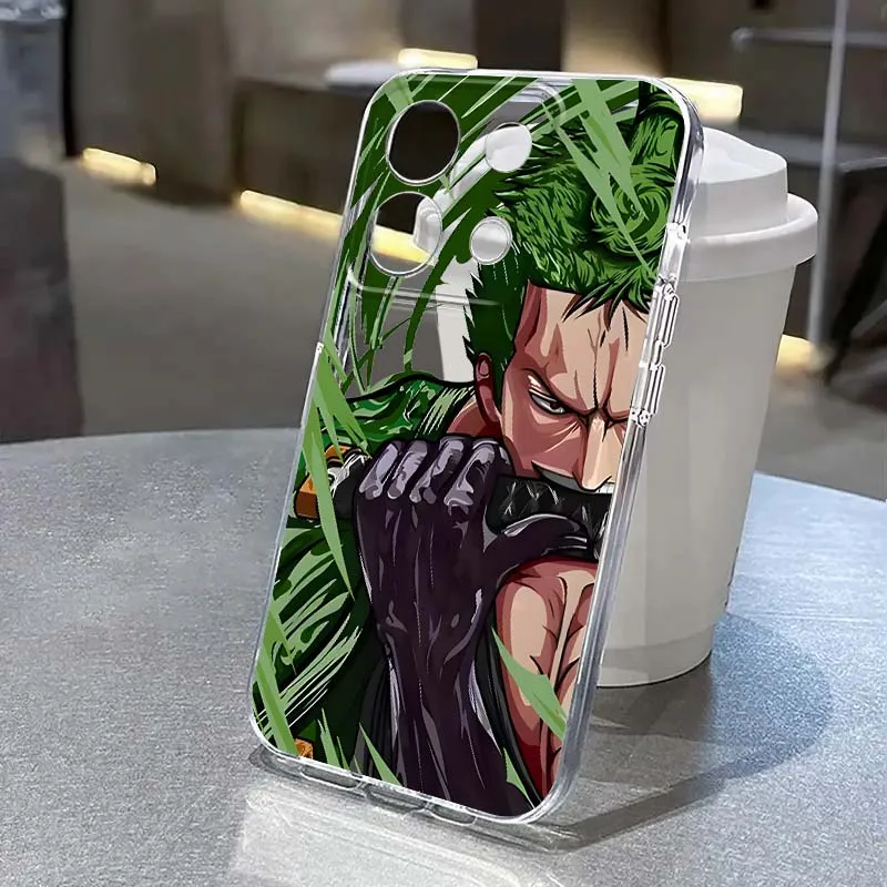 

Anime Luffys Zoro Phone Case For Tecno Spark Go 30C 10 Camon 40 30 20 19 Pova 7 6 5 4 Pro itel S23 A70 4G 5G Clear TPU Cover