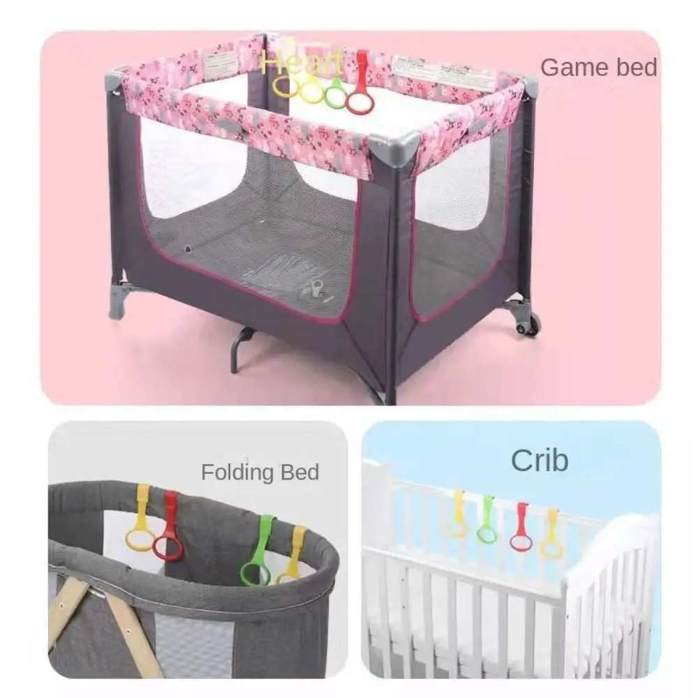 Baby Toys Bed Rings Pull Ring Stand Rings For Playpen Baby Crib Hooks Stand Rings Baby Walking Assist Tools