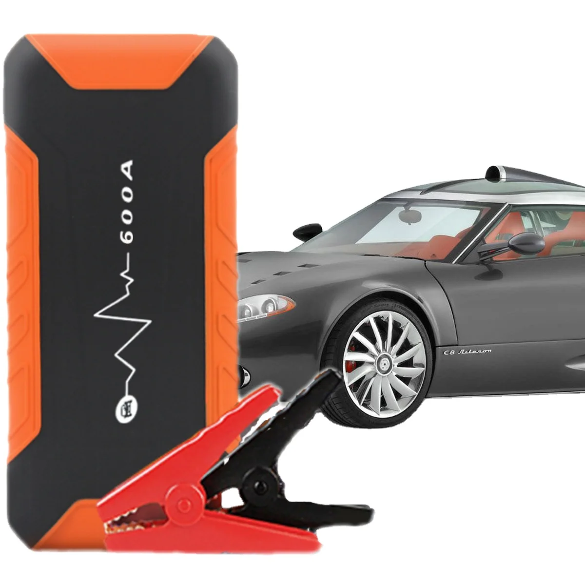 

COSSFITW Car Jump Starter Portable Battery Booster 600A peak current & 12000mAh with Intelligent Jumper Cable Charging Port