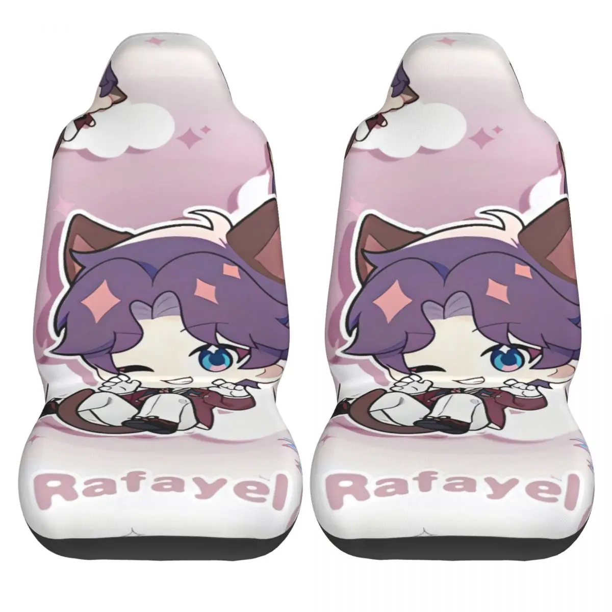 

Anime Love And Deepspace Car Seat Covers Rafayel Automobile Polyester Auto Seat Covers Stretchy 2 Pcs High Quality Cover
