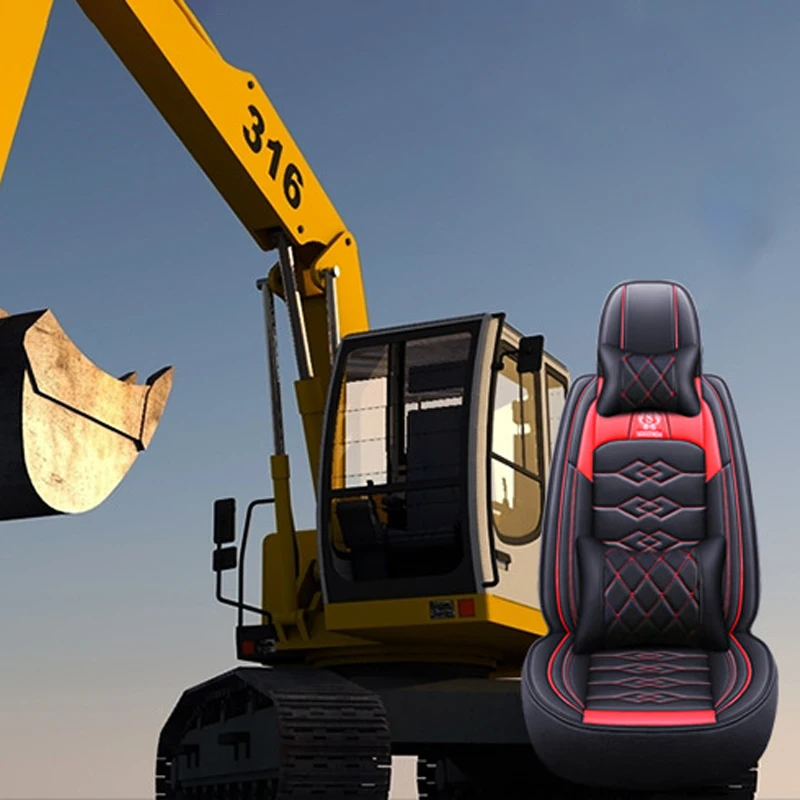 Universal Excavator Digger Fully Seat Cushion Cover Carter Heavy Industry SANY XCMG Lingong 75 Doushan Liugong 4 Seasons Leather