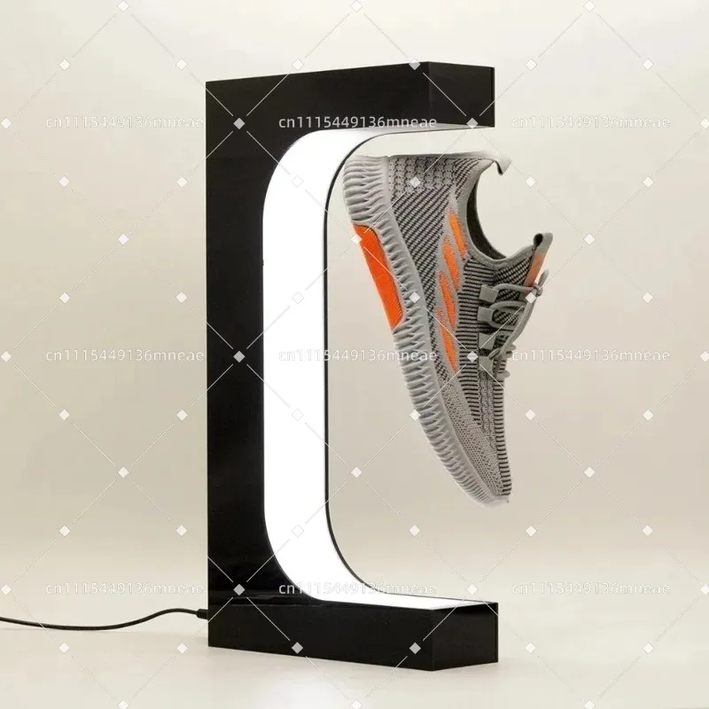 LED Magnetic Levitation Rotating Shoe Display Stand Floating Sneaker Mount For Retail Showroom Collectible Exhibition Layout