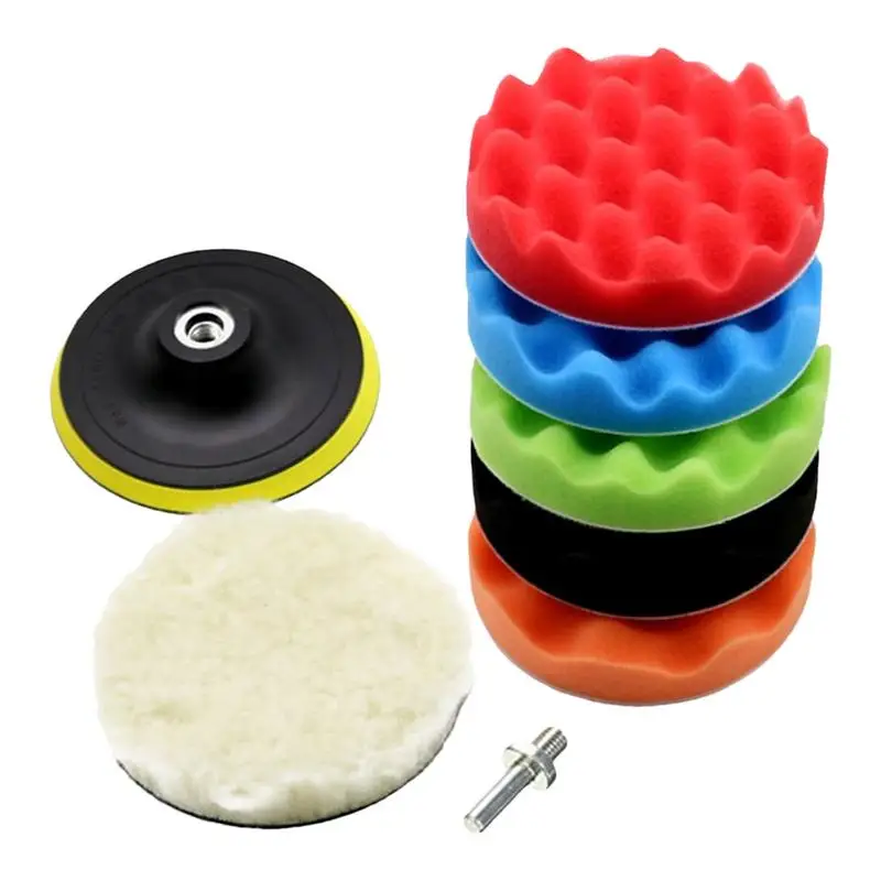 

3 Inch 5pcs Polishing Kit Disc Pad Waxing Sponge Buffer Soft Wheel Universal Automobile Paint Care Waxing Cleaning Accessories