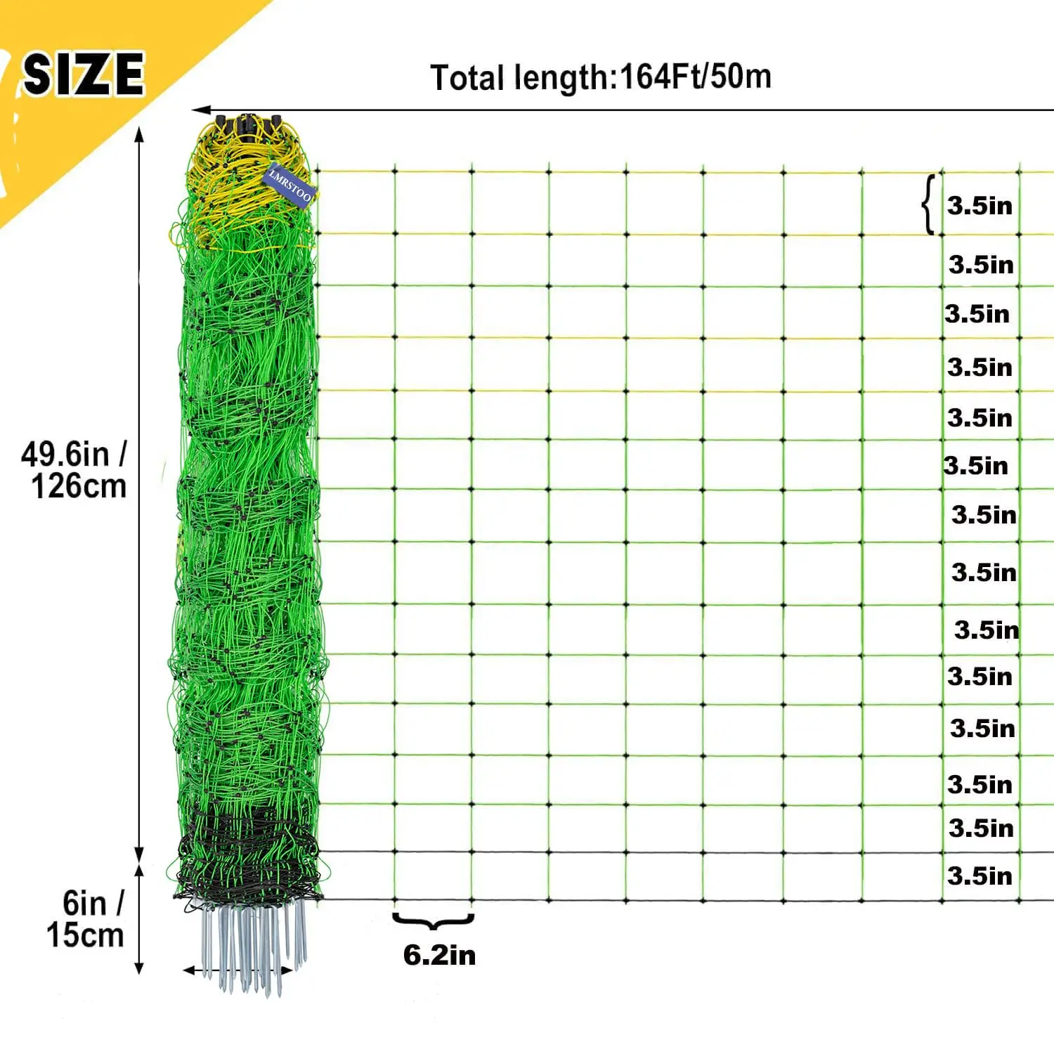 Portable Electric Fence for Poultry and Livestock in Backyards, Farms, Ranches, Homesteads and Gardens, 49.6\