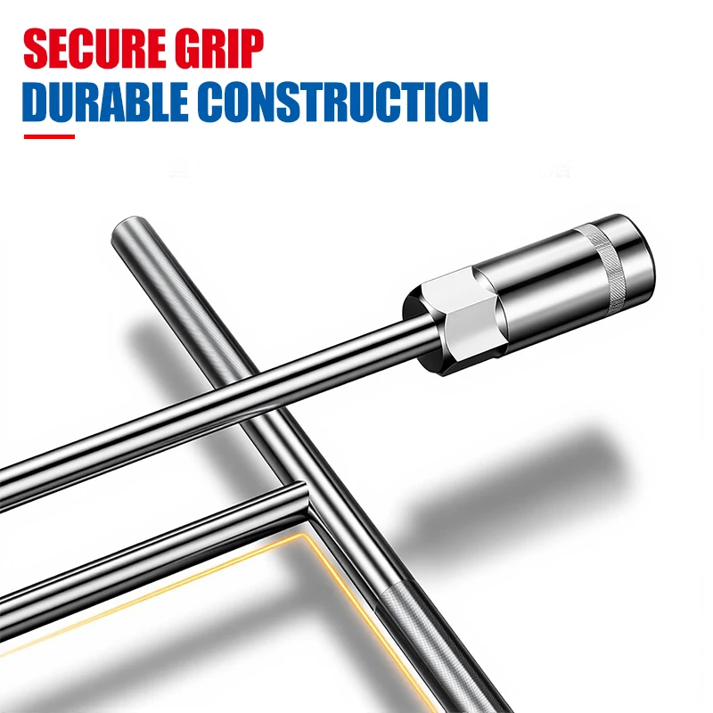 T Handle Socket Wrench CR-V Chrome Vanadium Mirror Plated 8-19mm Anti-Rust T-Bar Spanner Auto Motorcycle Repair Hand Tool