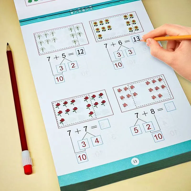 62 page/books Learning Math subtraction,Addition, Children Practice Exercises Book Education