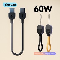 60W Fast Charging Short Cable Portable Lanyard Keychain Type C To Type C Cable For iphone 15 16 Samsung Xiaomi Dual Type C Cable