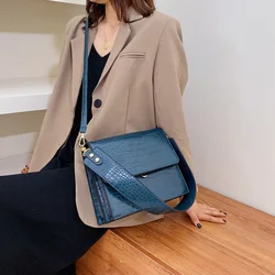 Autumn and Winter Solid Color Crossbody Bag Women's Texture Stone Pattern One Shoulder Small Square Bag