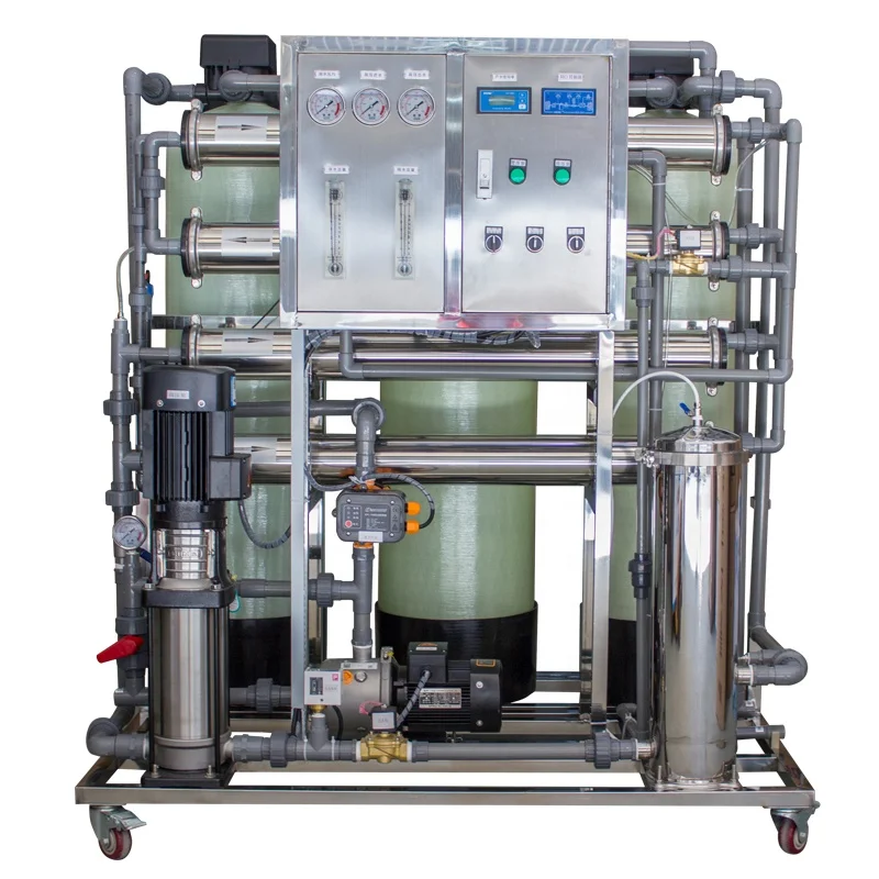 Hotel Industrial RO Water Treatment 1000L/H Electric Reverse Osmosis Filter System Custom
