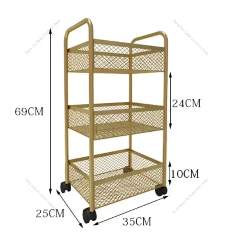 Beauty Cart Trolley Storage Rack Wheel Barber Shop Nail Salon Special Tool Cart Snack Storage Rack Bar Cart for Kitchen Rolling