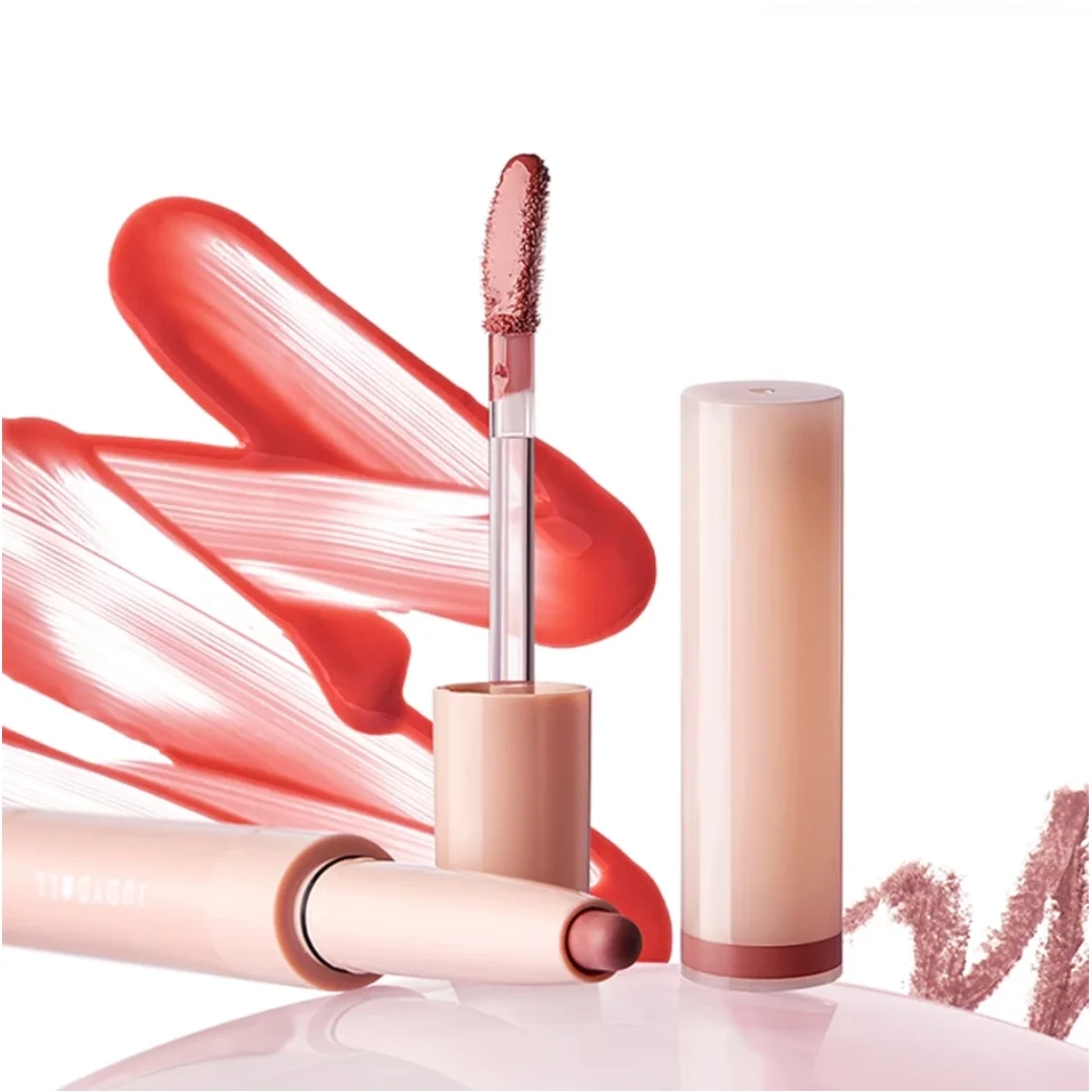 Judydoll Tweekoppige Lipgloss Lip Liner Waterige Vocht Lip Tint Lipsticks Cosmetica Make-up