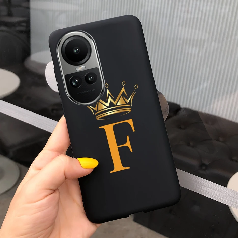 For Oppo Reno10 Case Cute Crown Letters Cover Soft Silicone Phone Case For Oppo Reno 10 Pro Plus Reno10 Pro+ Fundas Coque Bumper image 5