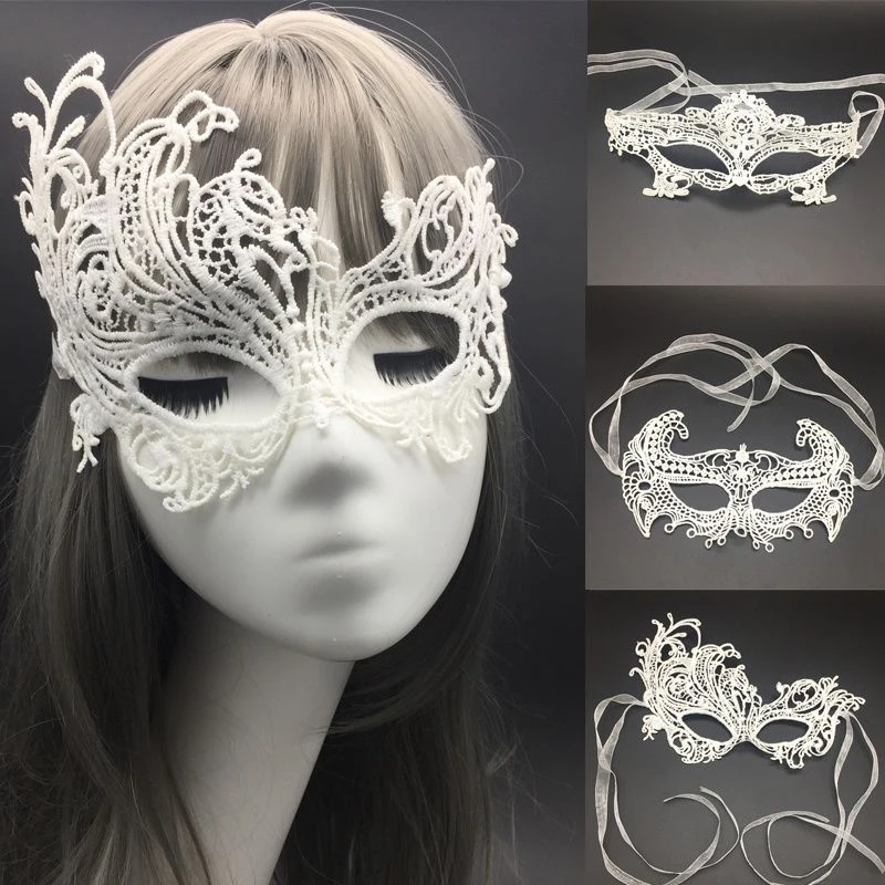 

Sexy White Lace Women Masquerade Masks Party Couple Fun Hollow Out Aldult Cosplay Prom Halloween Easter Christmas Phoenix Flower