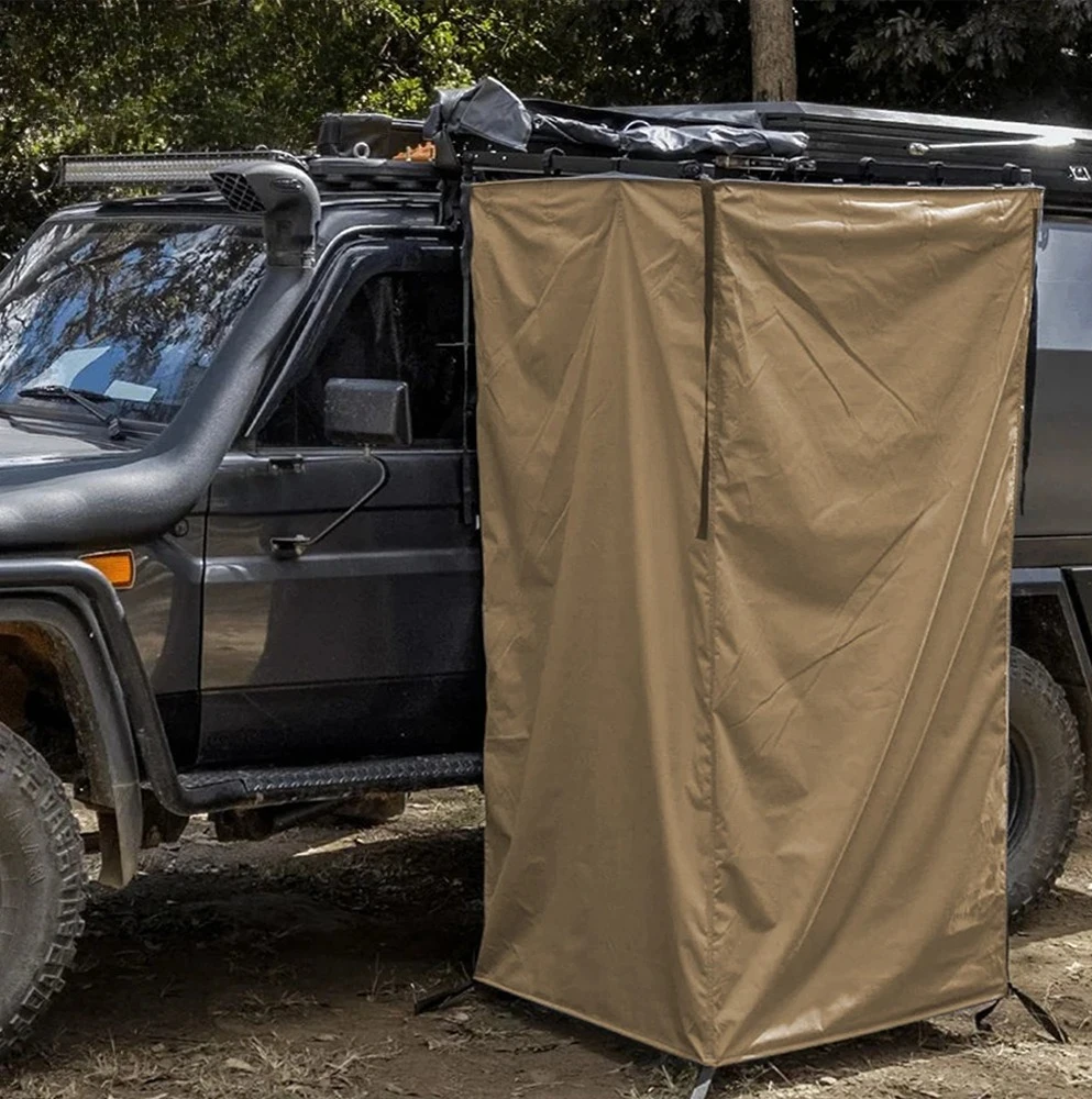 Outdoor Self Driving Foldable Car Side Shower Privacy Tent Portable Changing Shelter Curtain Camping Beach Picnic Shade Gear