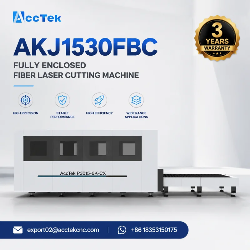 Raycus 2000W 3000W 6000w Fiber Laser Cutting Machine CNC Fully Enclosed Metal Laser Cutter 1530 for Carbon Steel Sheet Cutting