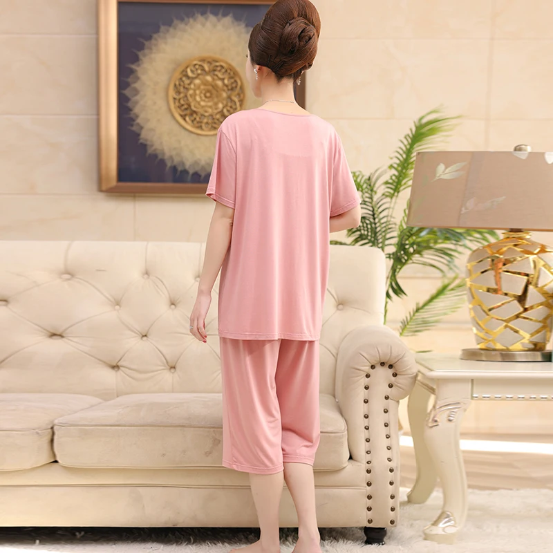 Summer M-4XL Women Sleepwear Modal Pajamas Set Female Pyjamas Casual Homewear Pijamas Mujer