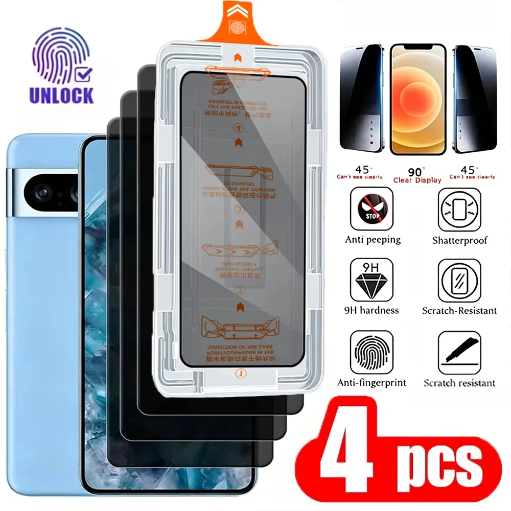 4PCS Privacy Screen Protector For Samsung S26 S25 S24 Ultra Fingerprint Unlock Tempered Glass For Galaxy S25 S24 S23 S22 Plus﻿