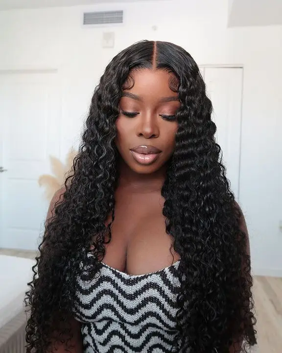 Luvin 250% Reay To Wear Glueless Wigs Human Hair Pre Plucked Pre Cut 5x5 Deep Wave Lace Front Wigs Human Hair HD Curly Lace Wig