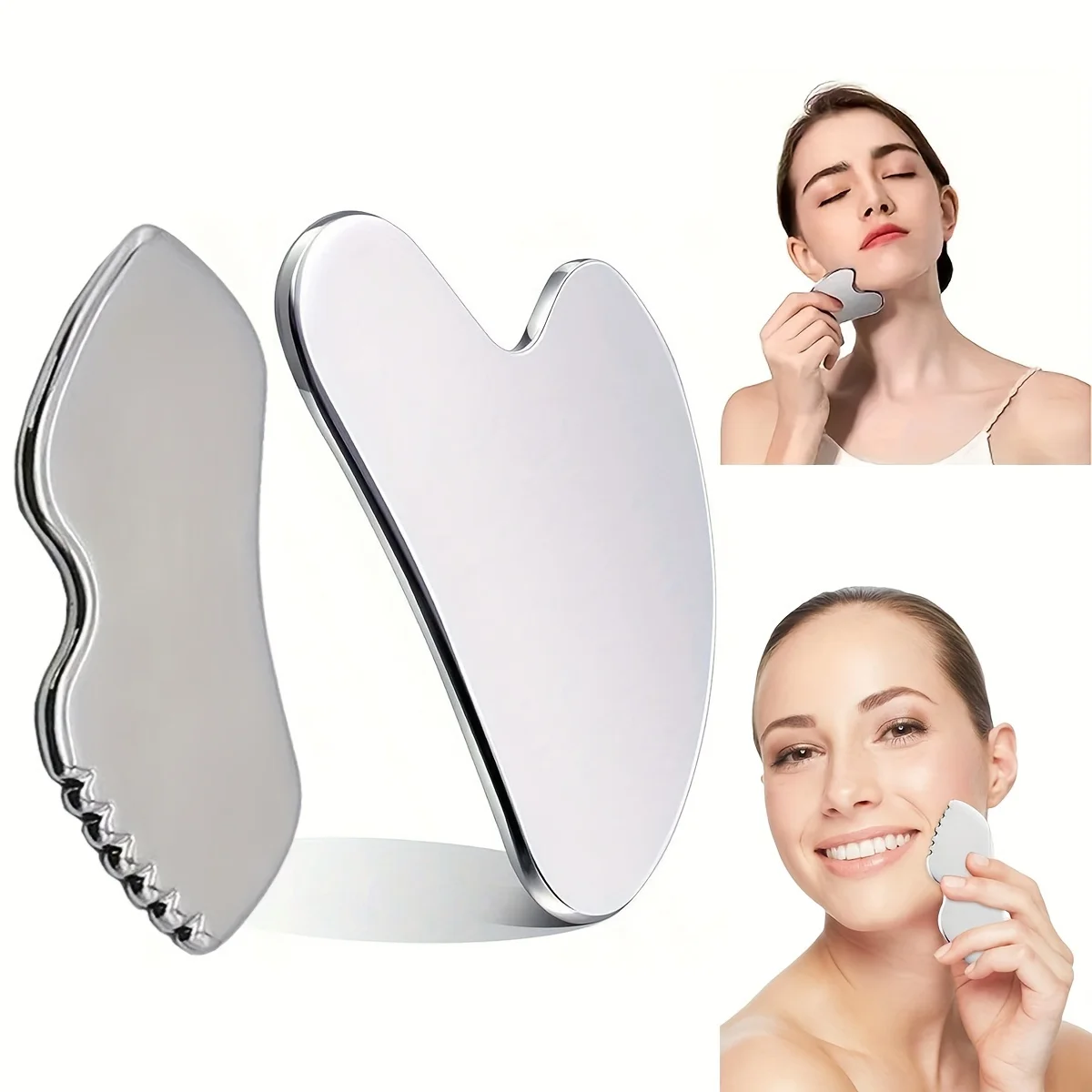 

2 Pieces Gua Sha Facial Tools Heart Shaped Gua Sha Face and Eye Gua Sha Lip Massager Gua Sha Body Beauty Tools Eye Massager